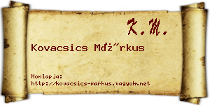 Kovacsics Márkus névjegykártya